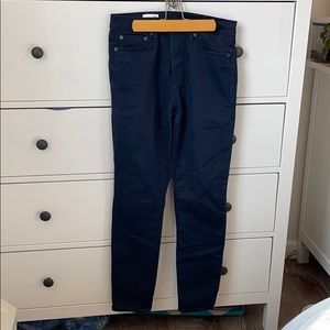Gap high rise skinny stretchy blue khakis